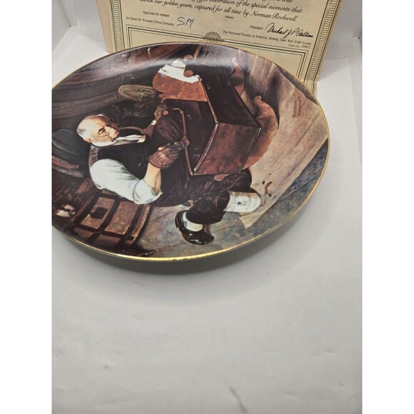 Edwin M. Knowles By Norman Rockwell Granpa's Gift Collector's Plate 80's Unisex - Picture 8 of 10